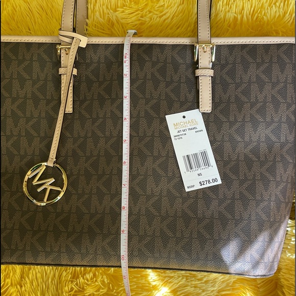 Michael Kors jet set travel brown tote bag - Picture 3 of 12